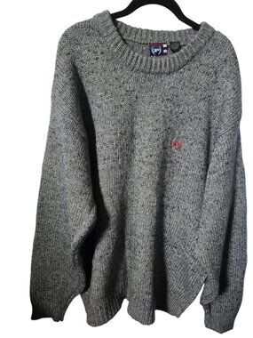 Vintage Phat Farm Grey Knit Fisherman Crewneck Heavy Knit  Y2K Sweater Sz 2XL